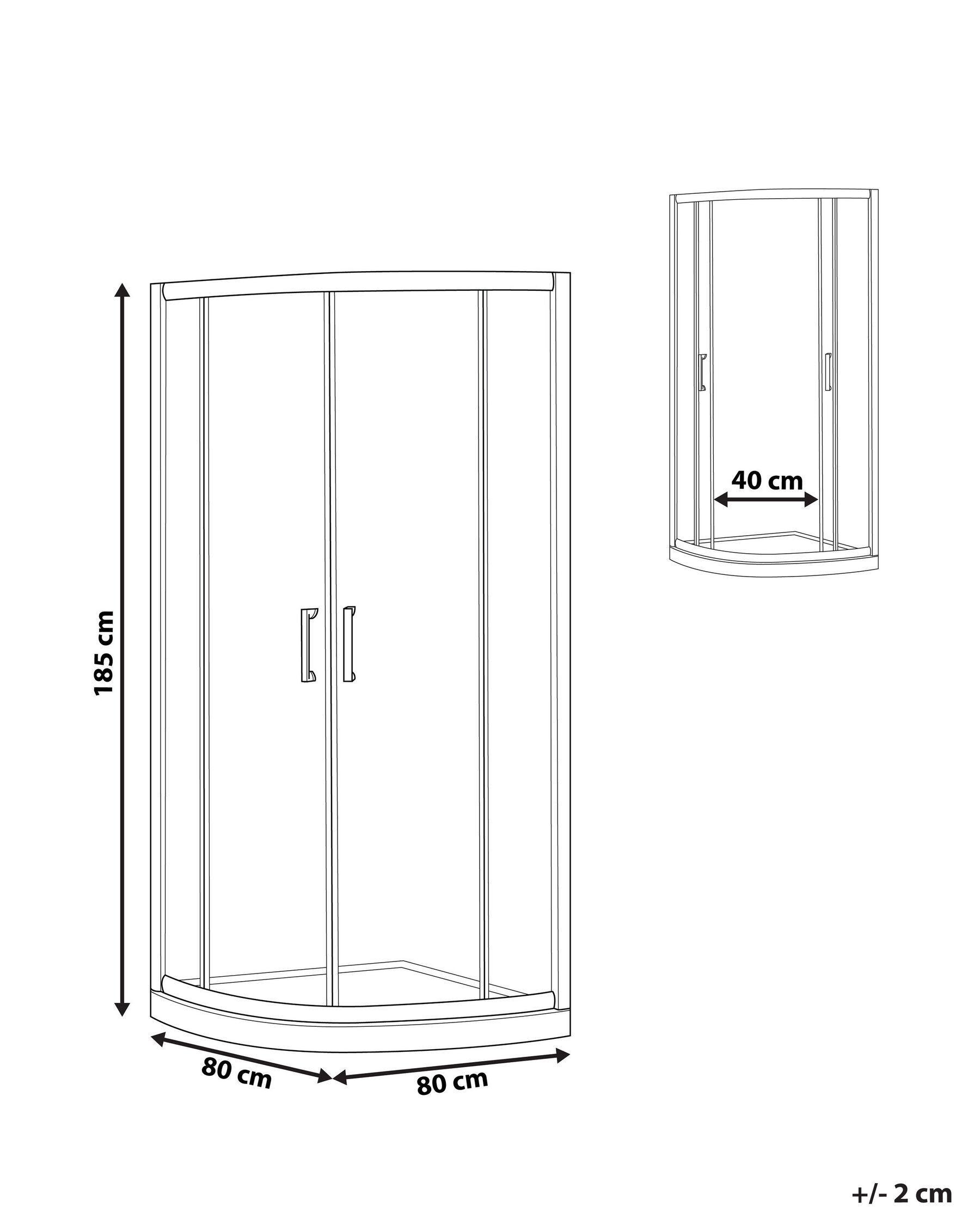 Beliani Cabine de douche en Verre de sécurité Traditionnel JUKATAN  