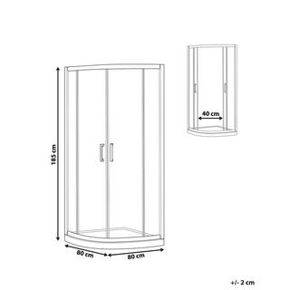 Beliani Cabine de douche en Verre de sécurité Traditionnel JUKATAN  