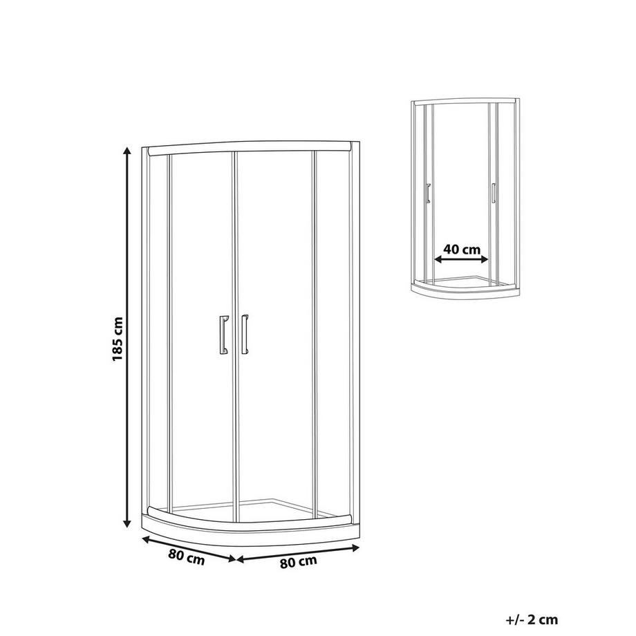 Beliani Cabine de douche en Verre de sécurité Traditionnel JUKATAN  