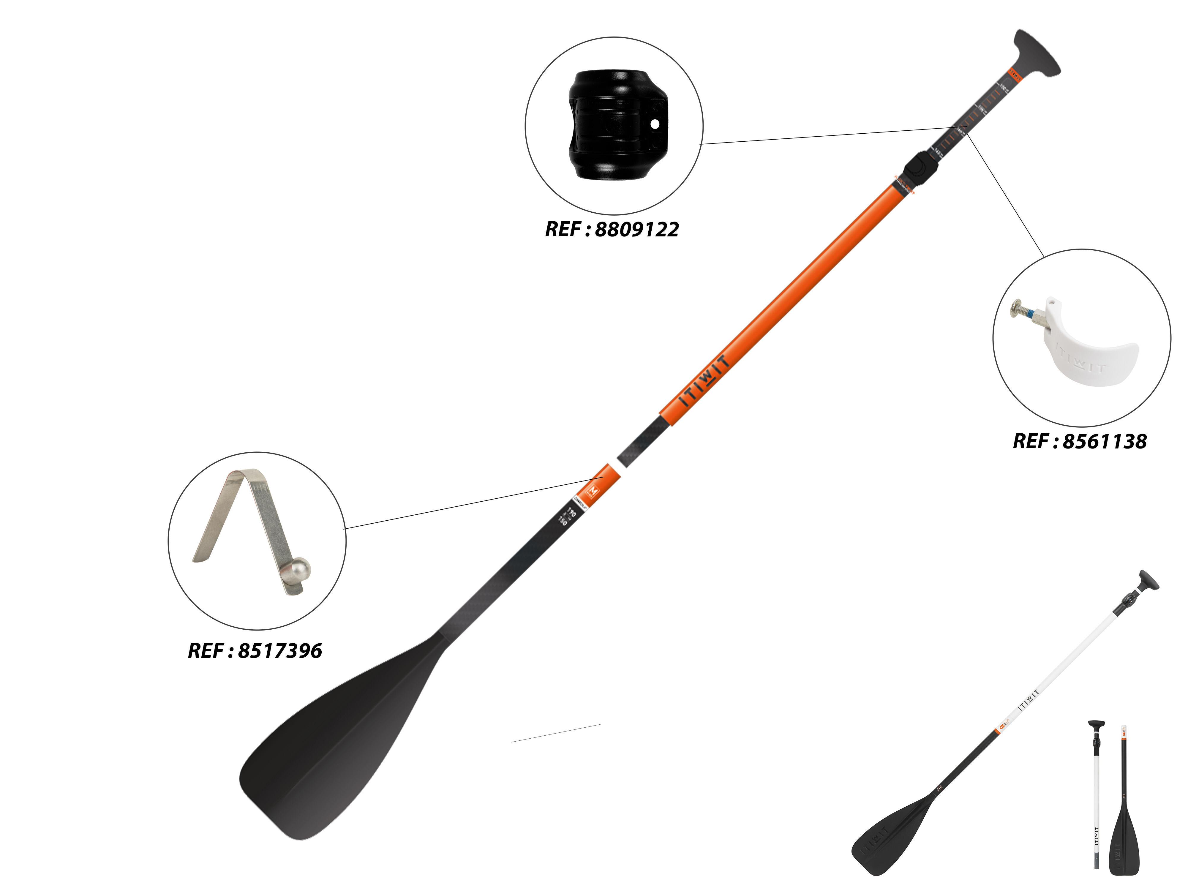 ITIWIT  Sup-paddel 500, Rohr aus Carbonglasfaser zerlegbarverstellbar, 170-210cm 