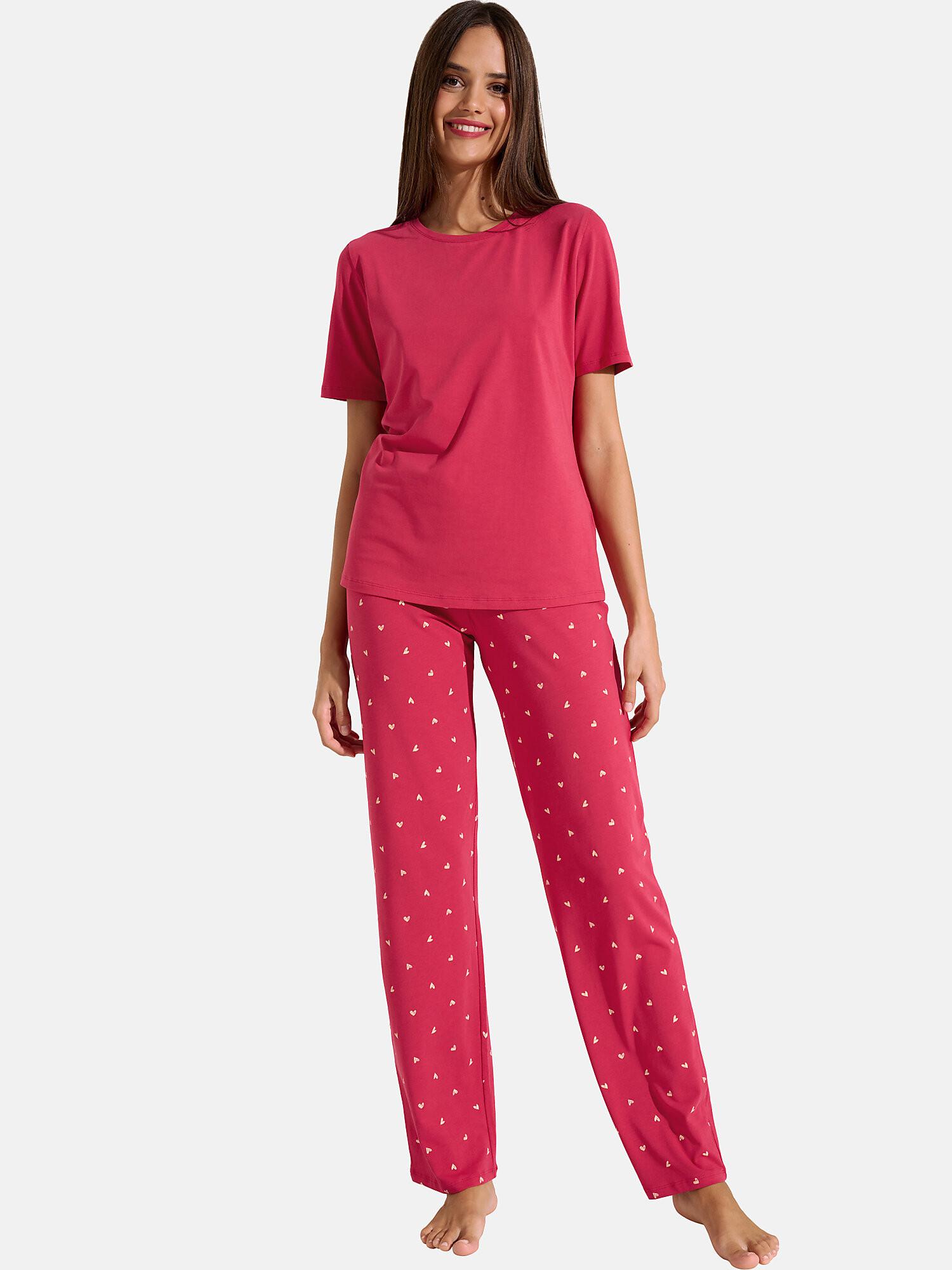 Image of Pyjama Hose T-shirt True Love Unisex Rot Bunt L