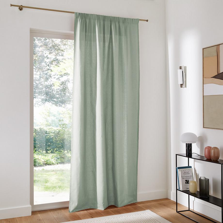 La Redoute Intérieurs  Vorhang aus reiner Baumwolle mit gerafftem Galon 