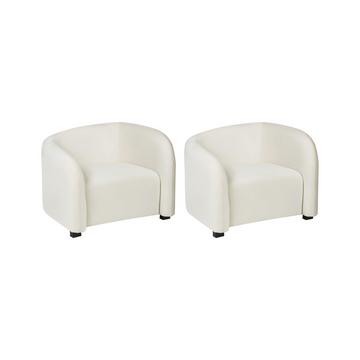 Lot de 2 fauteuils en Velours Moderne VELTADA