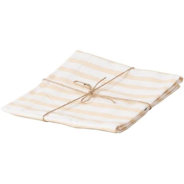 Image of Geschirrtuch 50 X 70 Cm, Gestreift, Beige/weiss Unisex
