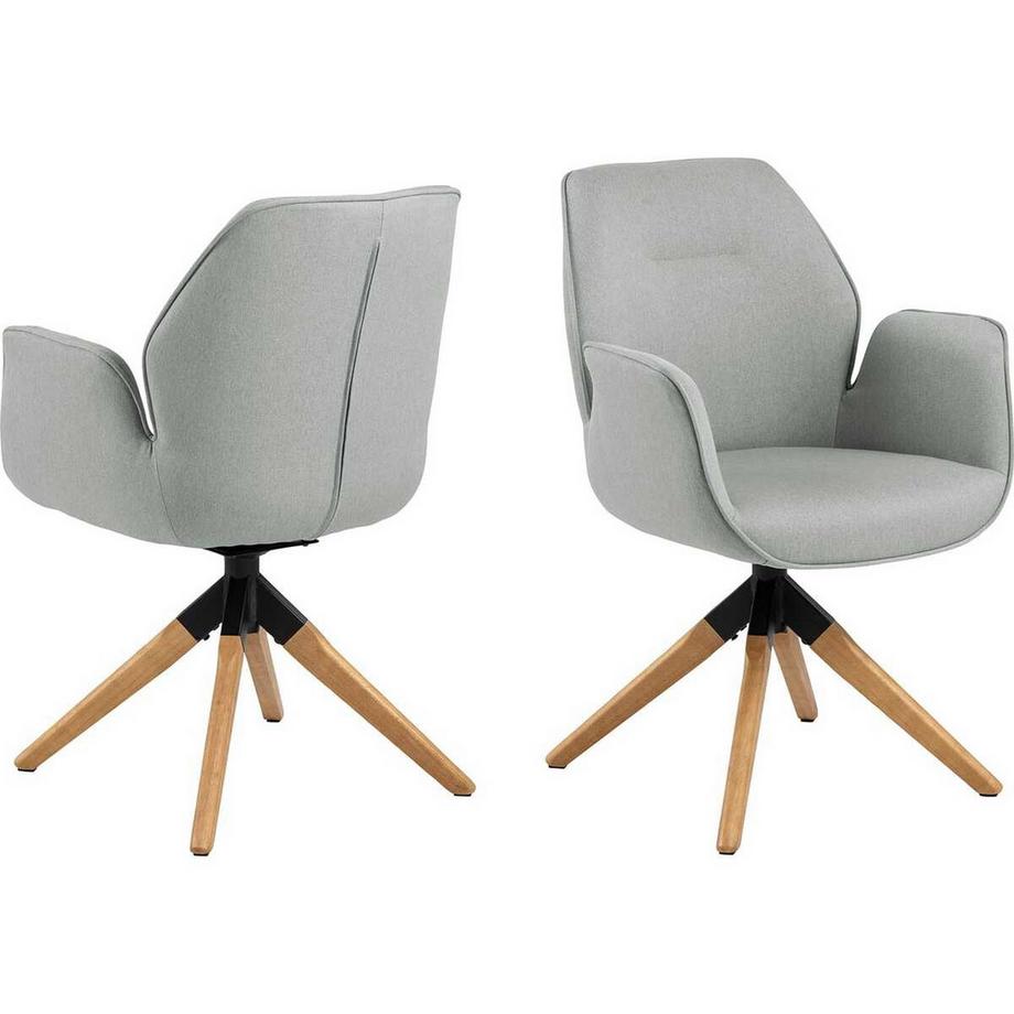 Chaise de salle à manger tissu gris clair