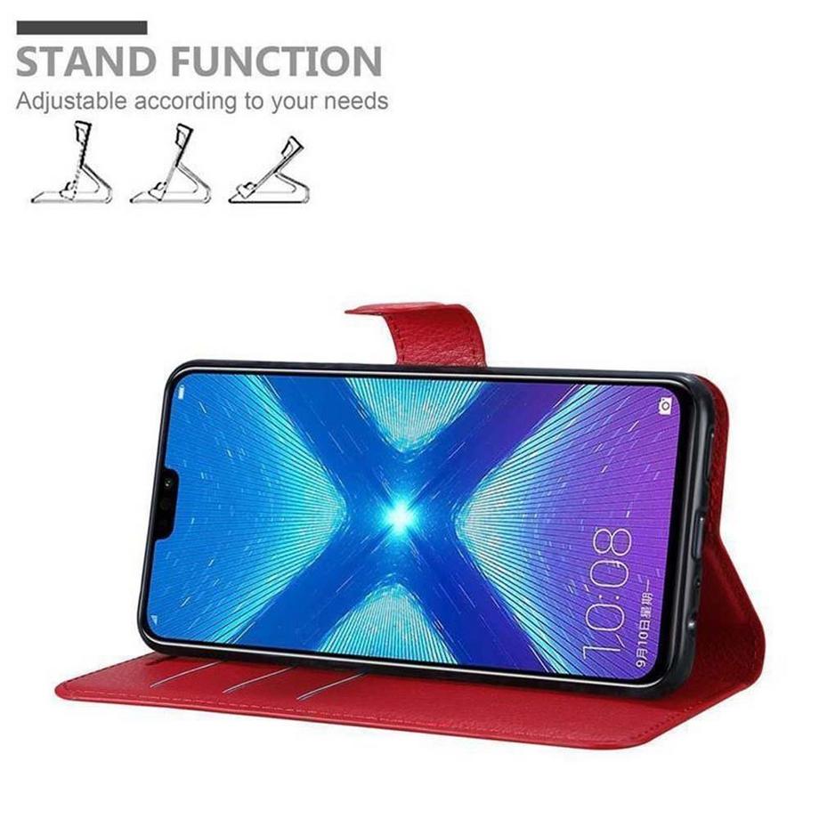 Cadorabo  Housse compatible avec Honor 8X - Coque de protection avec fermeture magnétique, fonction de support et compartiment pour carte 