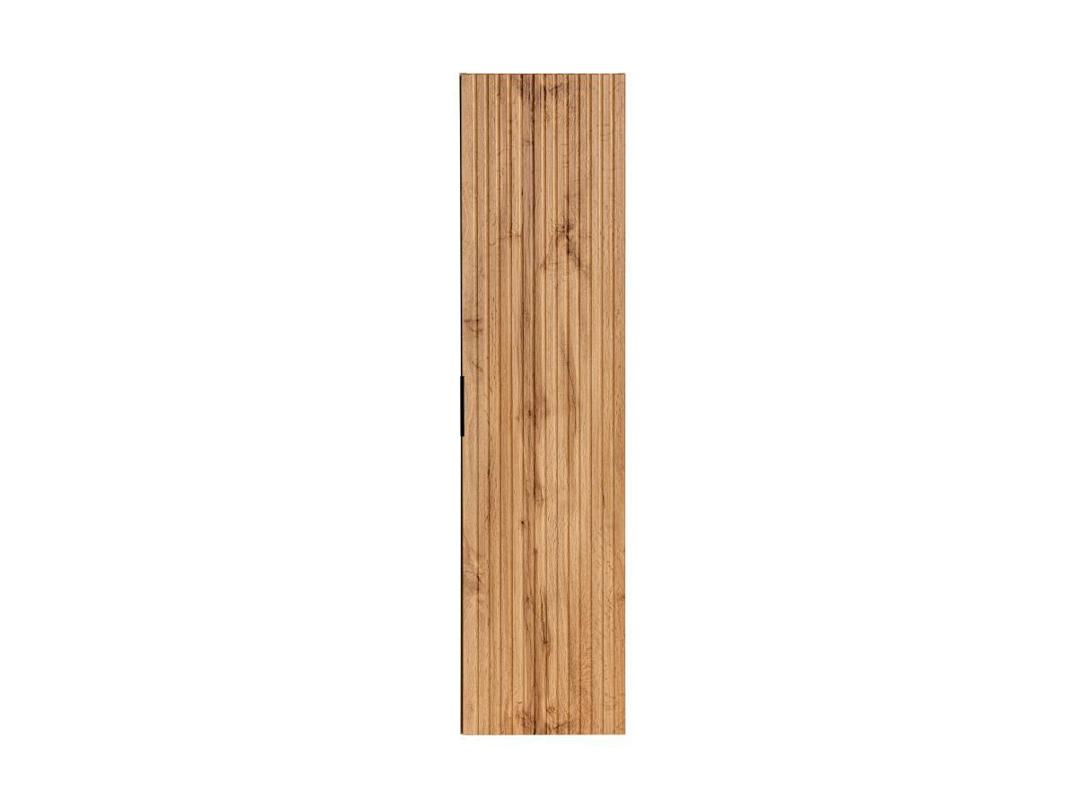 Vente-unique Colonne de salle de bain suspendue striée - Naturel clair - H140 cm - ZEVARA  