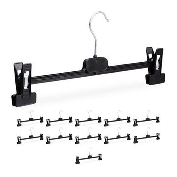 set di 12 grucce per pantaloni in plastica