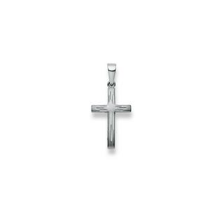 MUAU Schmuck  Pendentif croix en or blanc 750, 26x12mm 