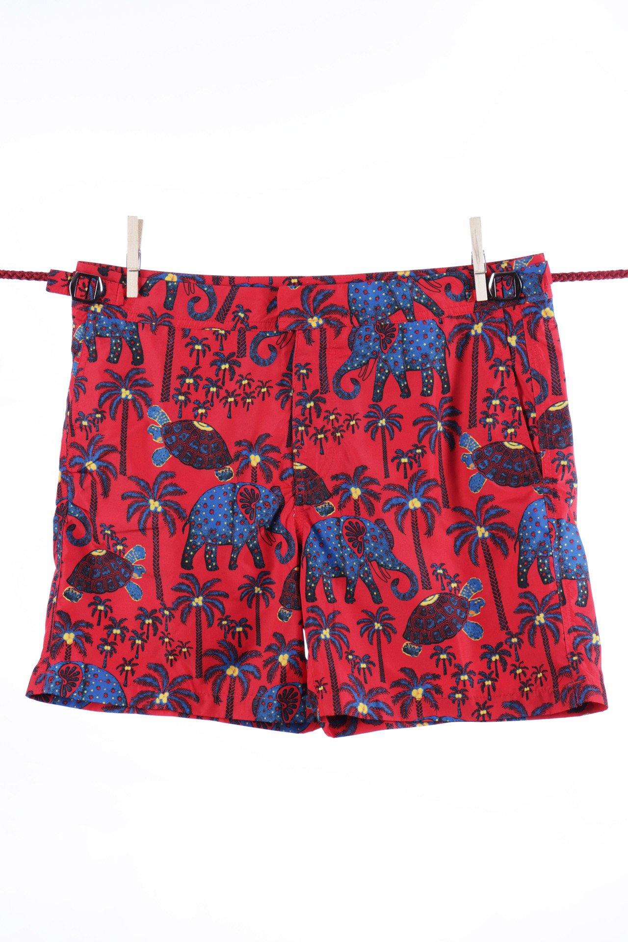 Image of Elephant & Turtle Badeshorts - Formentera-modell Herren Rot L