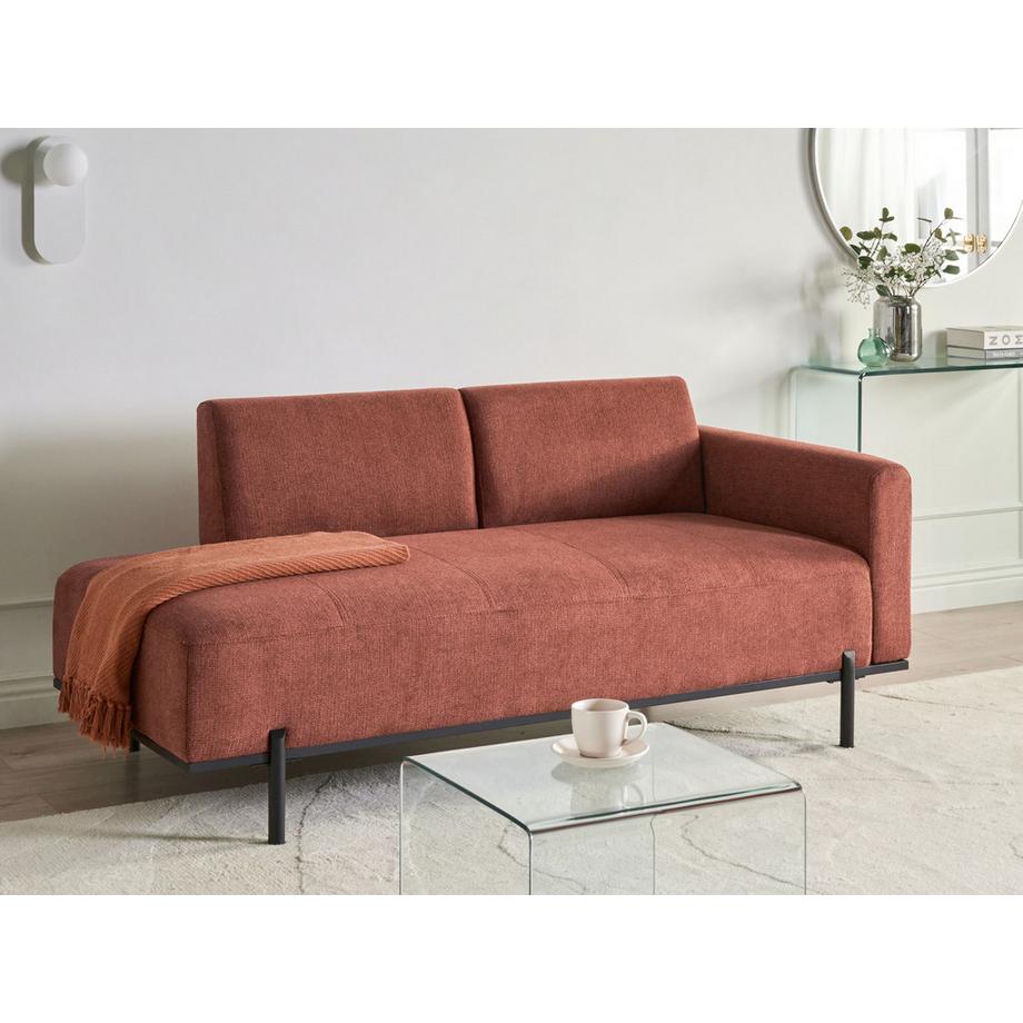 Beliani Chaise longue en Lin synthétique Minimaliste SAVASSE  