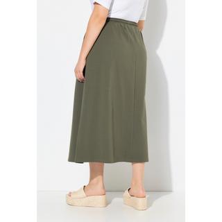 Ulla Popken Gonna Midi di Felpa Vita Arricciata Linea ad A Tasche  