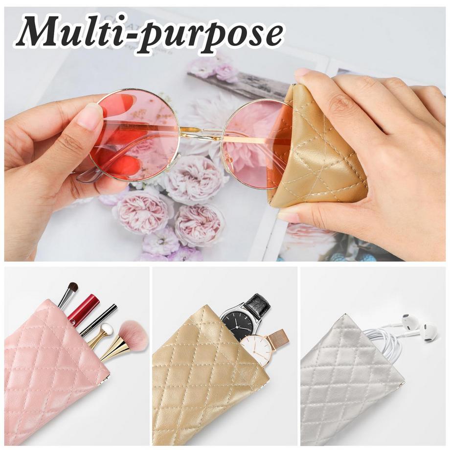 Only-bags.store  Etui à lunettes en cuir souple, étui à lunettes de soleil portatif à pince 