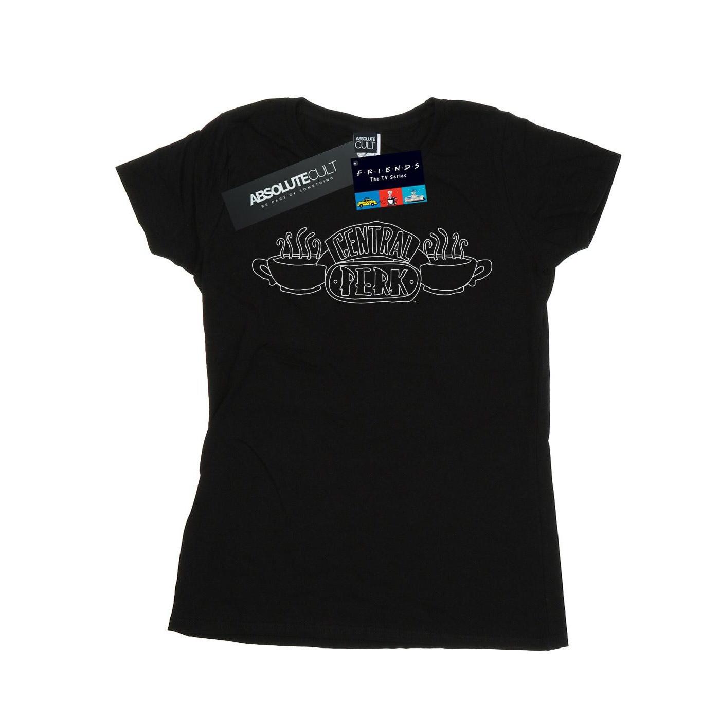 Image of Central Perk Outline Tshirt Damen Schwarz S