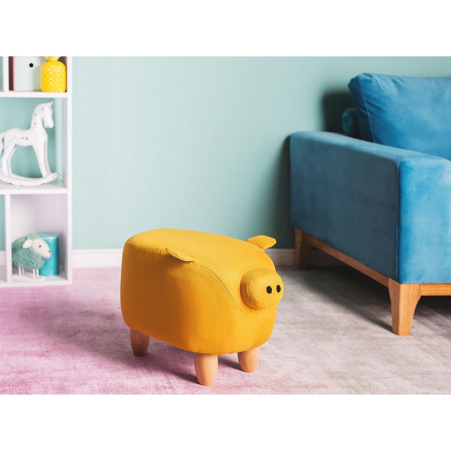 Beliani Tierhocker aus Stoff Modern PIGGY  