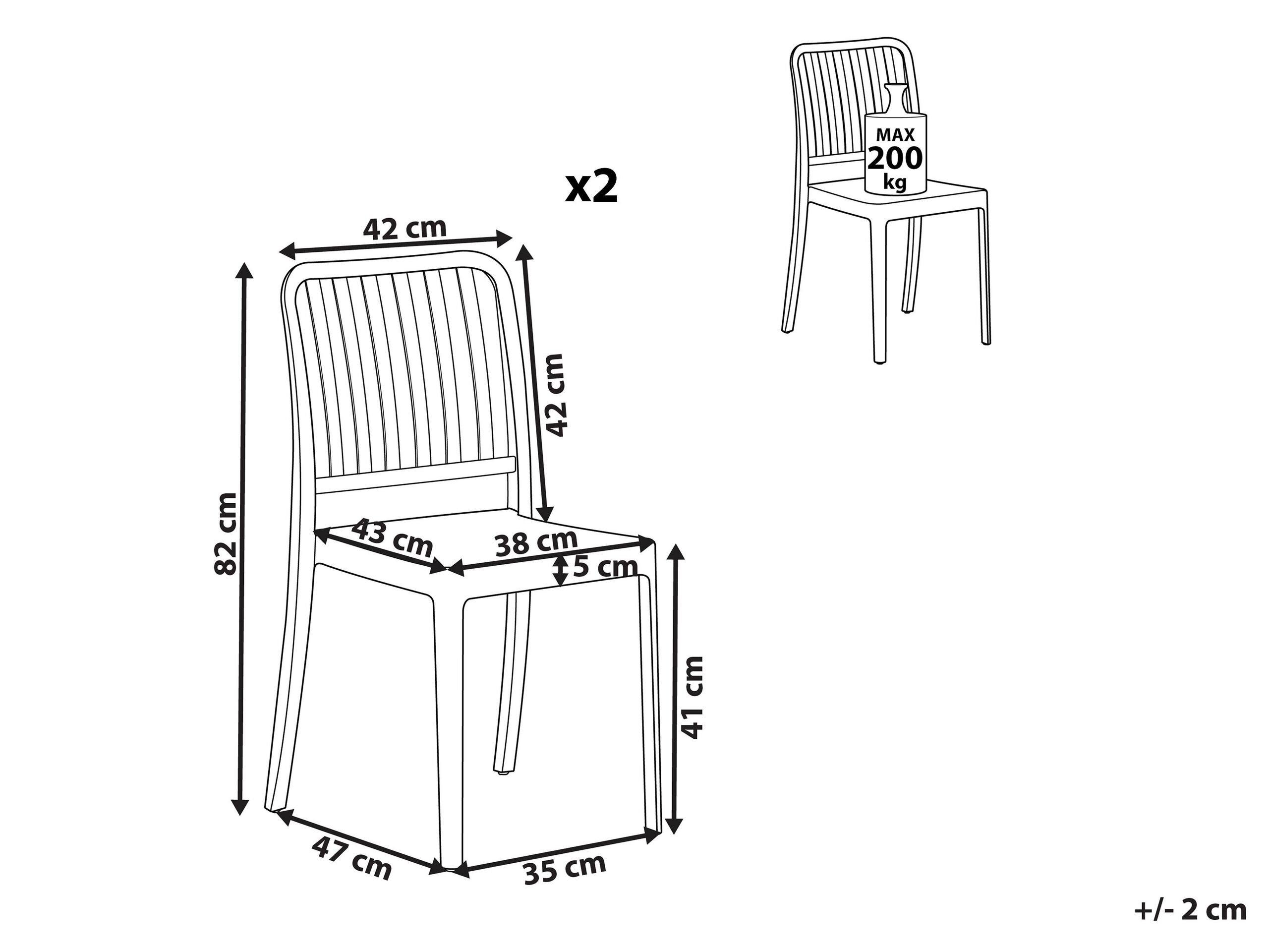 Beliani Lot de 2 chaises en Matière synthétique Moderne SERSALE  