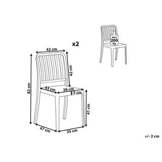 Beliani Set mit 2 Stühlen aus Kunststoff Modern SERSALE  