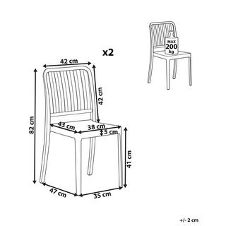 Beliani Gartenstuhl 2er Set aus Kunststoff Modern SERSALE  