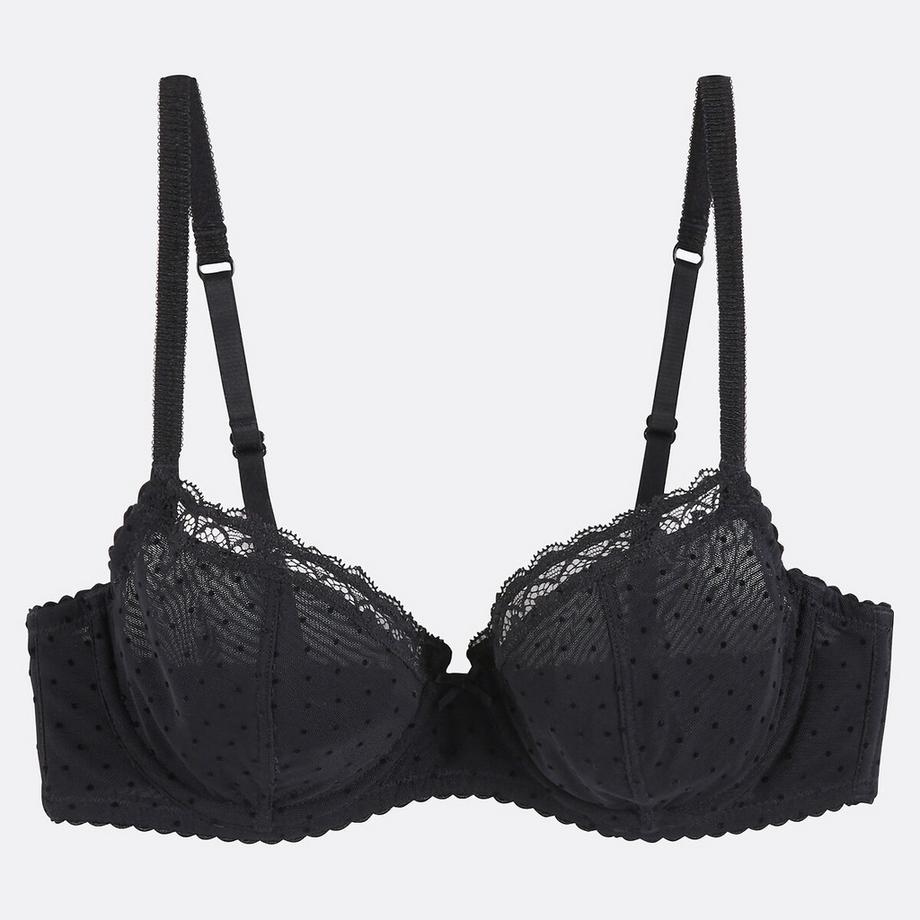 La Redoute Collections Alix Reggiseno con ferretto in tulle floccato  