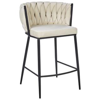 Beliani Lot de 2 chaises de bar en Velours Glamour MILAN  