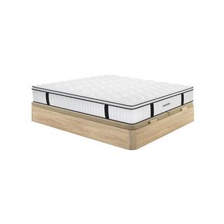 Vente-unique Ensemble 180 x 200 cm sommier coffre naturel clair + matelas anti-feu ressorts ensachés et surmatelas intégré ép.28cm - DELICE de DREAMEA HOTEL  