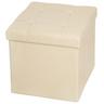 Tectake Cassapanca cubica pouf pieghevole con contenitore in pelle sintetica, 38 x 38 x 38 cm  