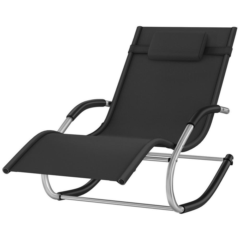 Tectake Gartenliege Taya ergonomisch, mit Komfort-Schwingbewegung geschwungene Armlehnen mit Schaumstoffpolsterung  