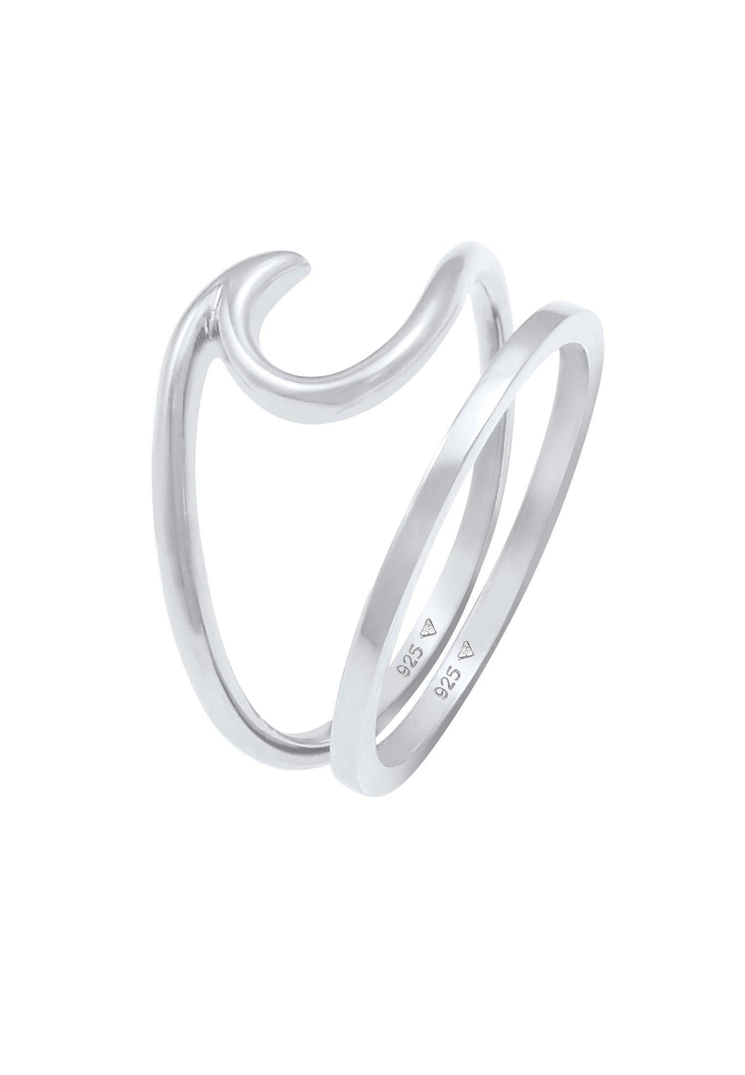 Image of Ring 2er Set Basic Welle Damen Silber 56mm