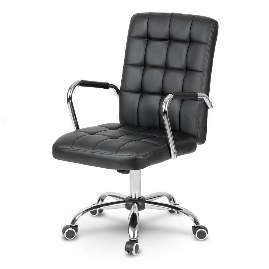 B2X  Ergonomischer Bürostuhl aus echtem Leder – Benton Black 