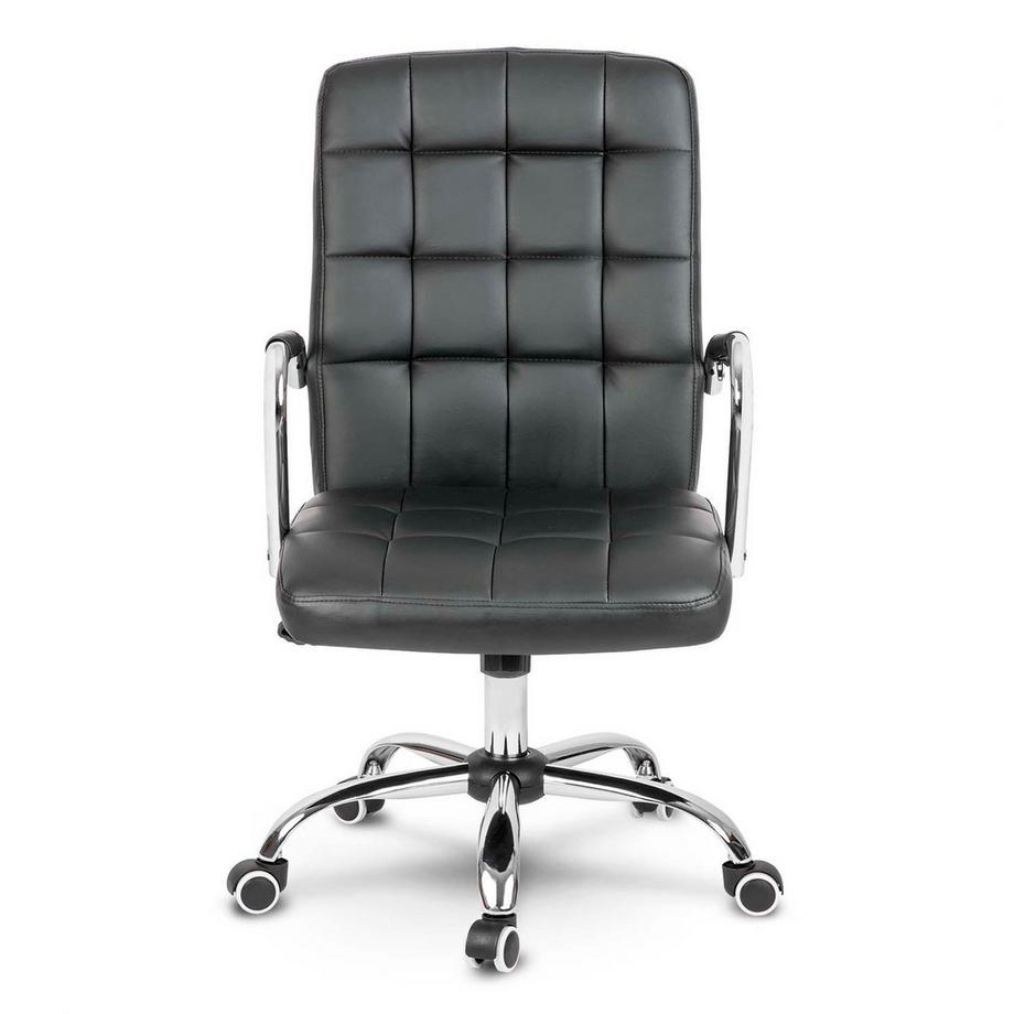 B2X  Ergonomischer Bürostuhl aus echtem Leder – Benton Black 