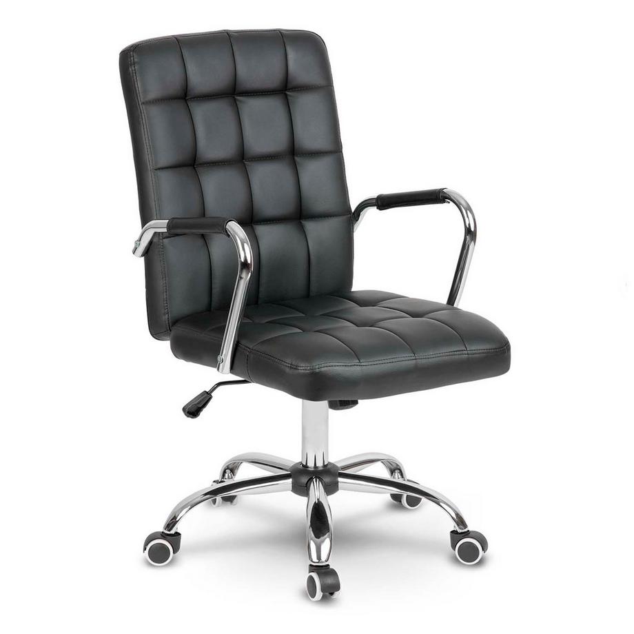 B2X  Ergonomischer Bürostuhl aus echtem Leder – Benton Black 
