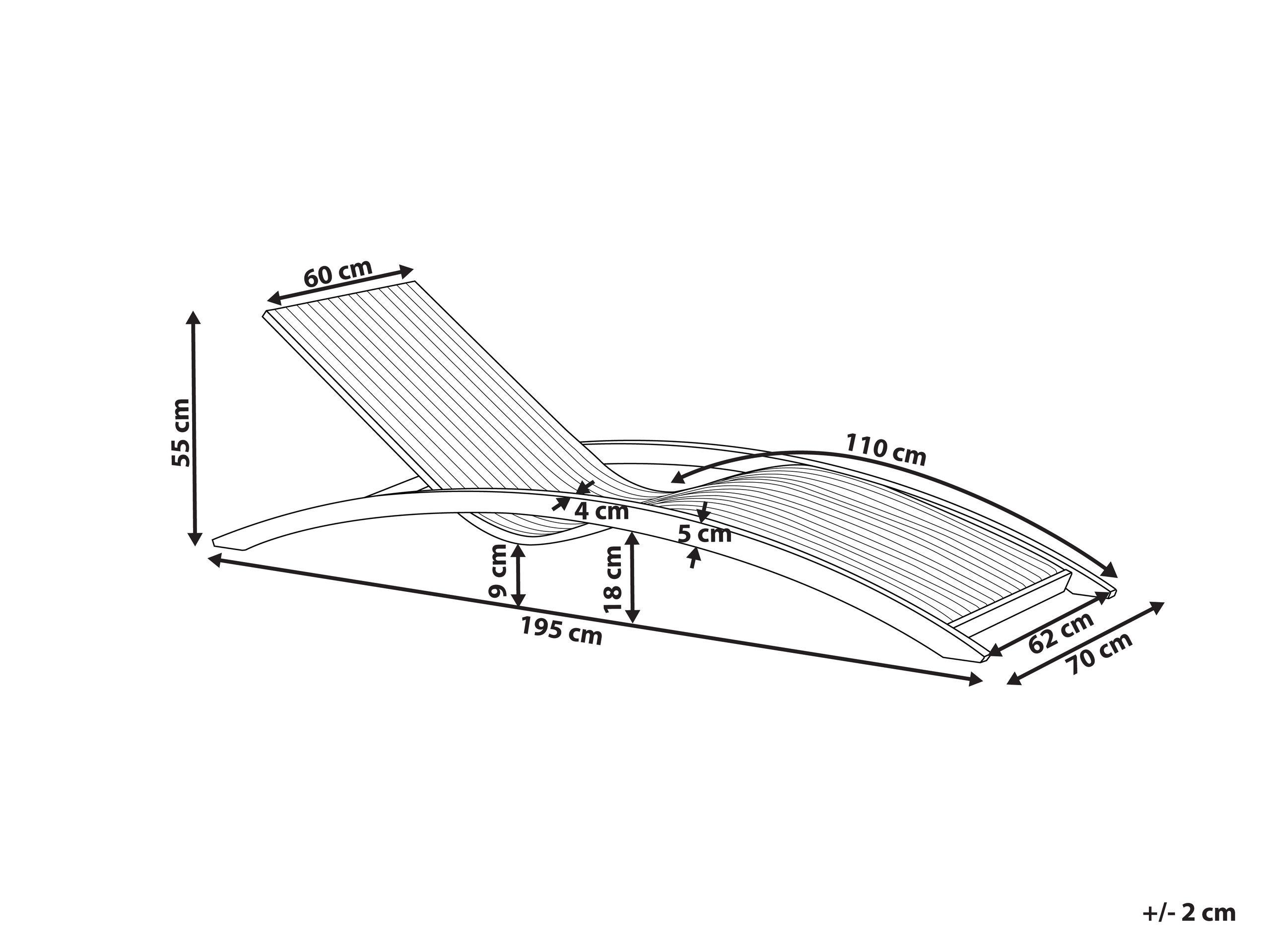 Beliani Lettino Prendisole en Legno di larice Moderno TANARO  