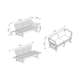 Contini 2er Sofa mit Kissen anthrazit Eucalyptus  