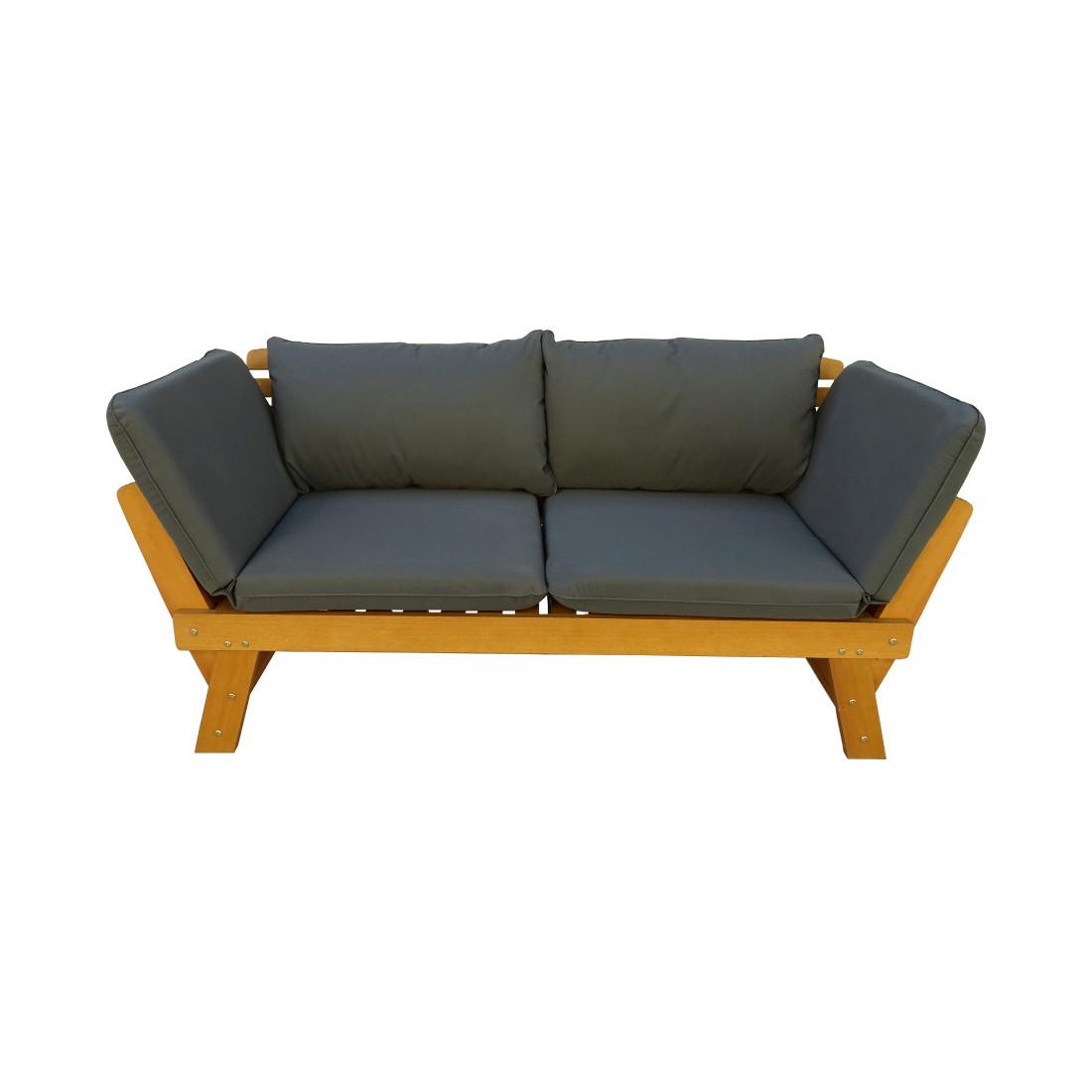 Image of 2er Sofa mit Kissen anthrazit Eucalyptus 2er Sofa mit Kissen anthrazit Eucalyptus