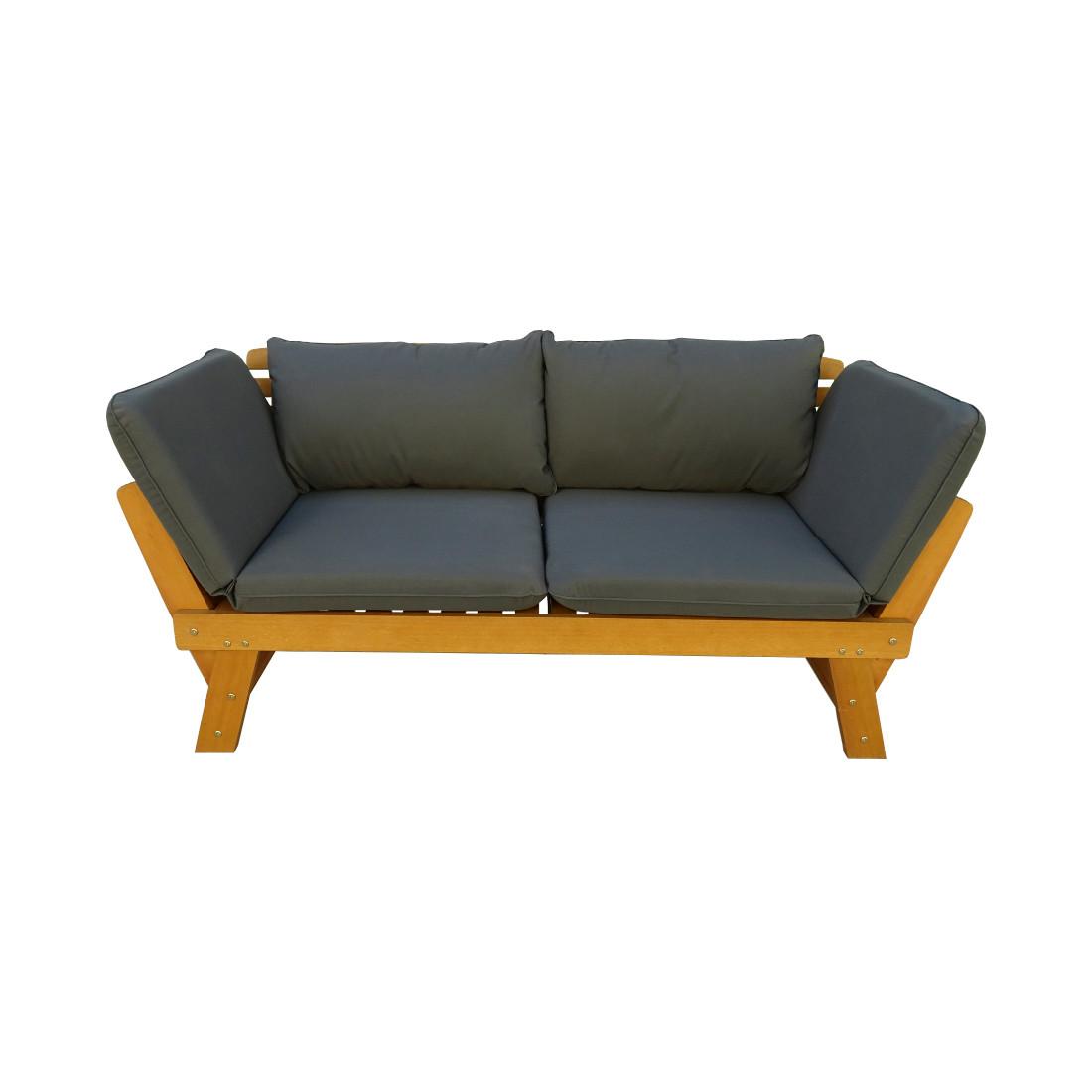 Contini 2er Sofa mit Kissen anthrazit Eucalyptus  