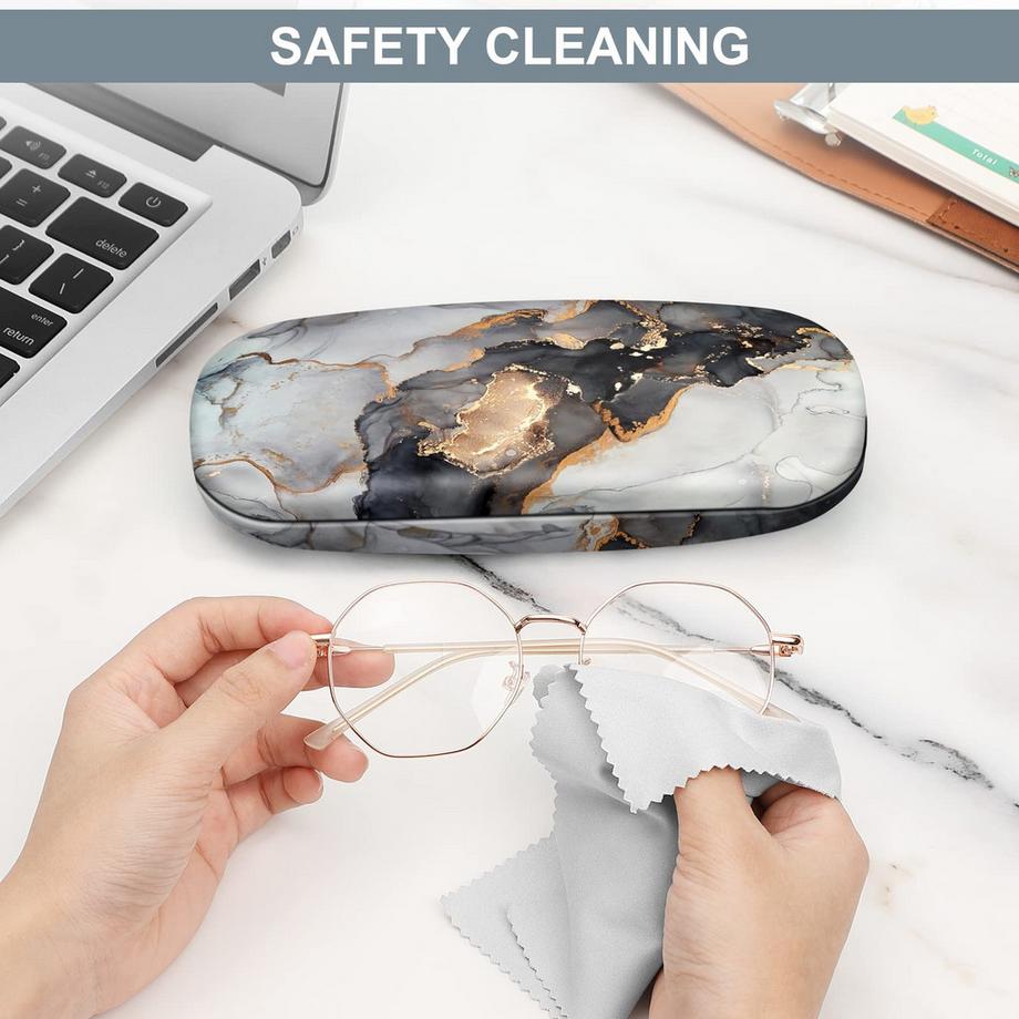 Only-bags.store  Tragbares Hartschalen-Brillenetui mit Brillenputztuch - Etui für Brillen und Sonnenbrillen 