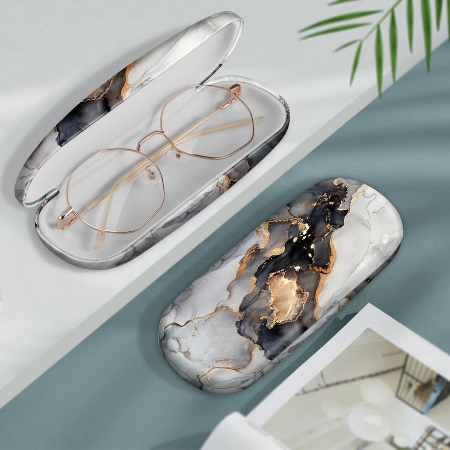 Only-bags.store  Tragbares Hartschalen-Brillenetui mit Brillenputztuch - Etui für Brillen und Sonnenbrillen 