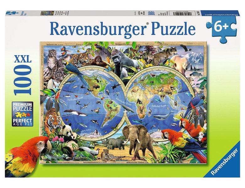 Ravensburger  Puzzle Tierisch um die Welt (100XXL) 