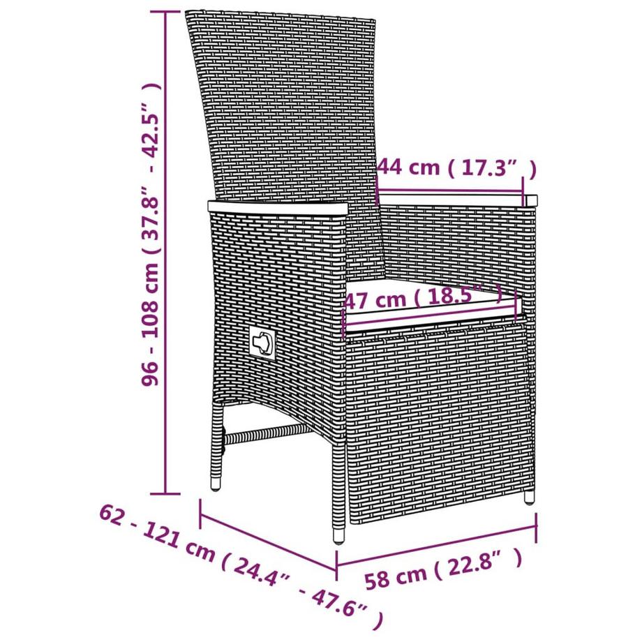 VidaXL Garten essgruppe poly-rattan  