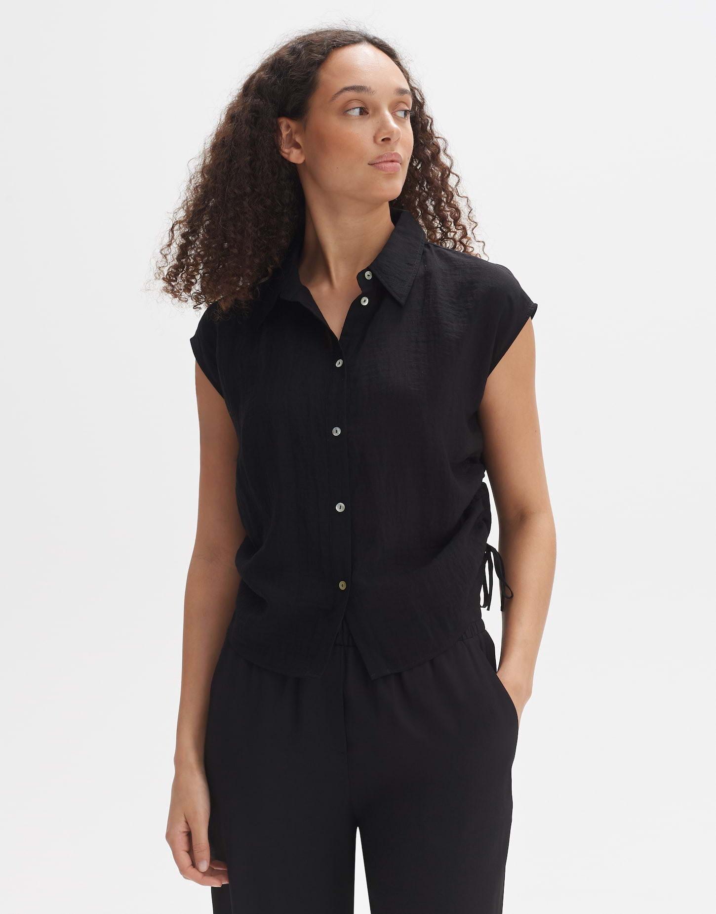 Image of Hemdbluse Fadri Gerader Schnitt Damen Schwarz 36