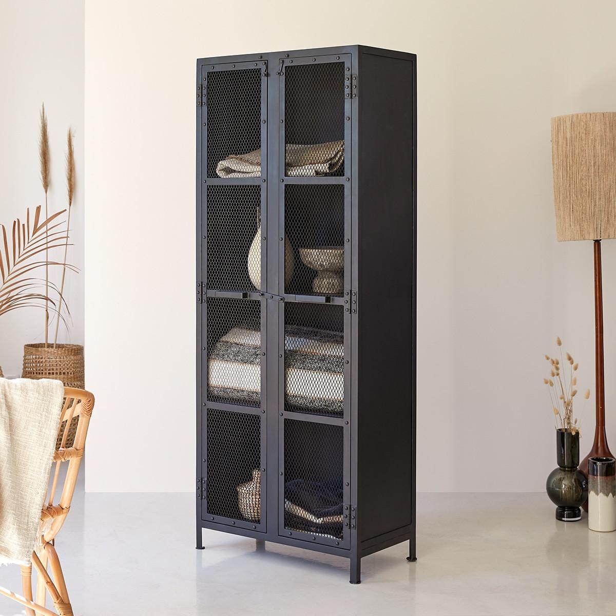 Tikamoon Armoire grillagée en métal Cléo  