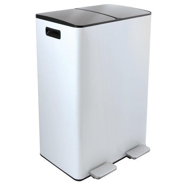 Image of selektive sortierung küche mülleimer Stahl ALIYA 60L (2x30L) Mattweiß selektive sortierung küche mülleimer Stahl ALIYA 60L (2x30L) Mattweiß
