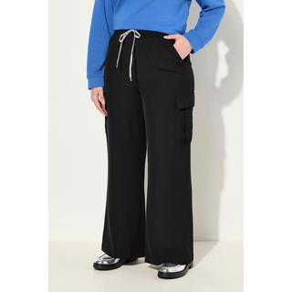 Ulla Popken  Pantalon cargo jambe droite, poches cargo et taille élastique 