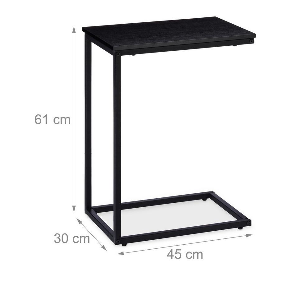 B2X Tavolino nero con base in metallo  