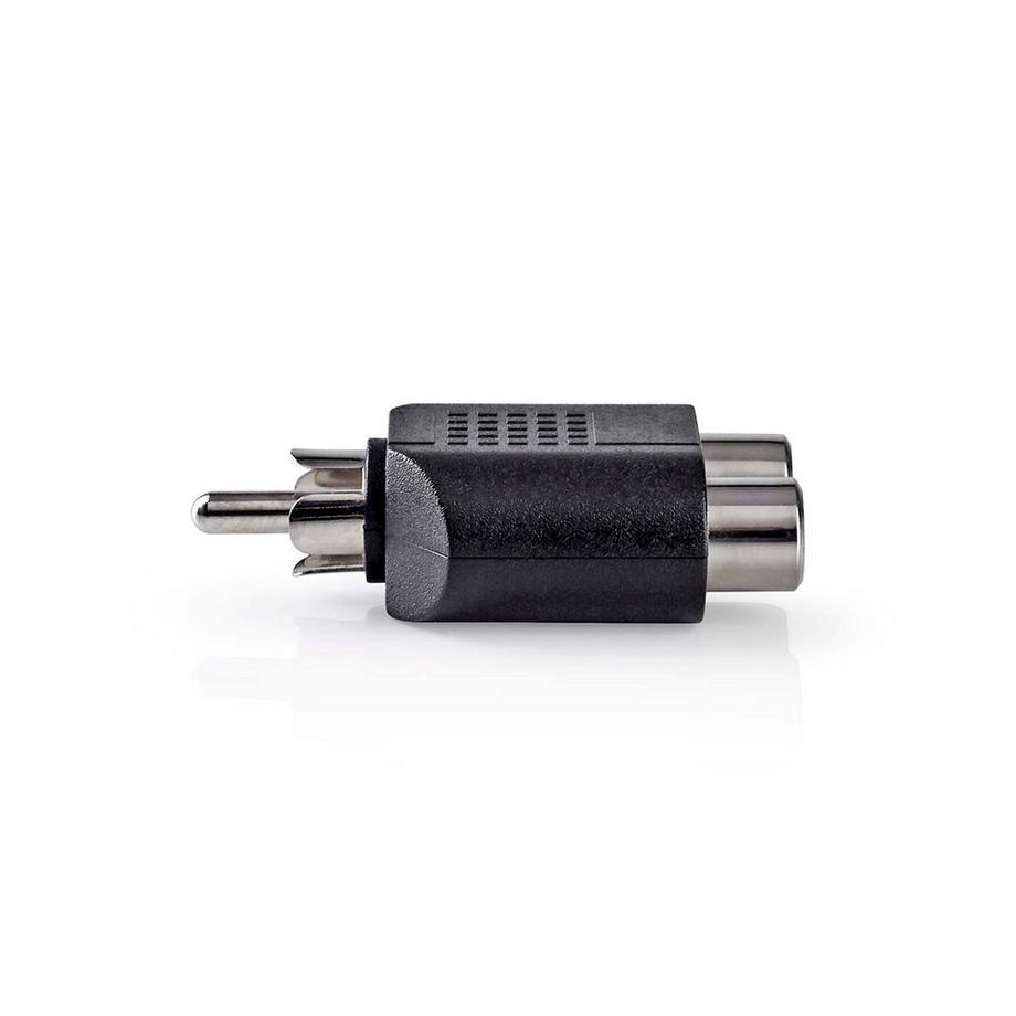 Nedis  Subwoofer-Adapter | RCA-Stecker | 2x RCA-Buchse | Vernickelt | Gerade | ABS | Schwarz | 1 Stk. | Box 