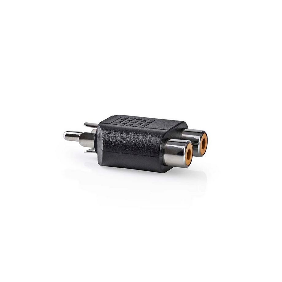 Nedis  Subwoofer-Adapter | RCA-Stecker | 2x RCA-Buchse | Vernickelt | Gerade | ABS | Schwarz | 1 Stk. | Box 