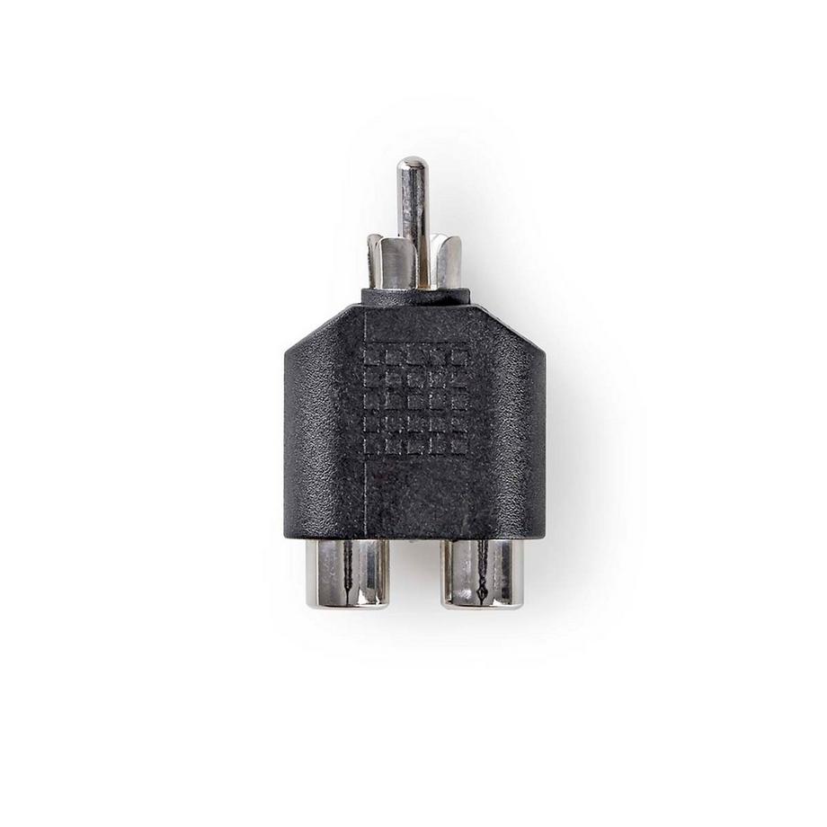 Subwoofer-Adapter | RCA-Stecker | 2x RCA-Buchse | Vernickelt | Gerade | ABS | Schwarz | 1 Stk. | Box