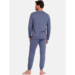 Admas  Pyjama tenue pantalon polo manches longues Blue Premium 