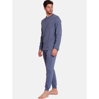 Admas  Pyjama tenue pantalon polo manches longues Blue Premium 