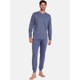 Admas  Pyjama tenue pantalon polo manches longues Blue Premium 